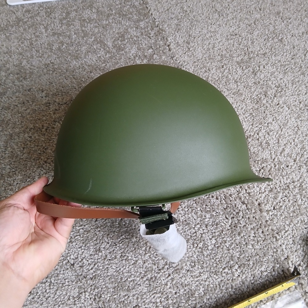 WWII Style M1 Helmet Reproduction Olive Green with Net and Decal Decoration